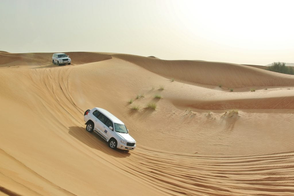 car in desert