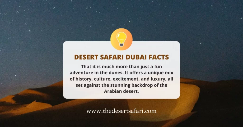 Desert safari dubai facts