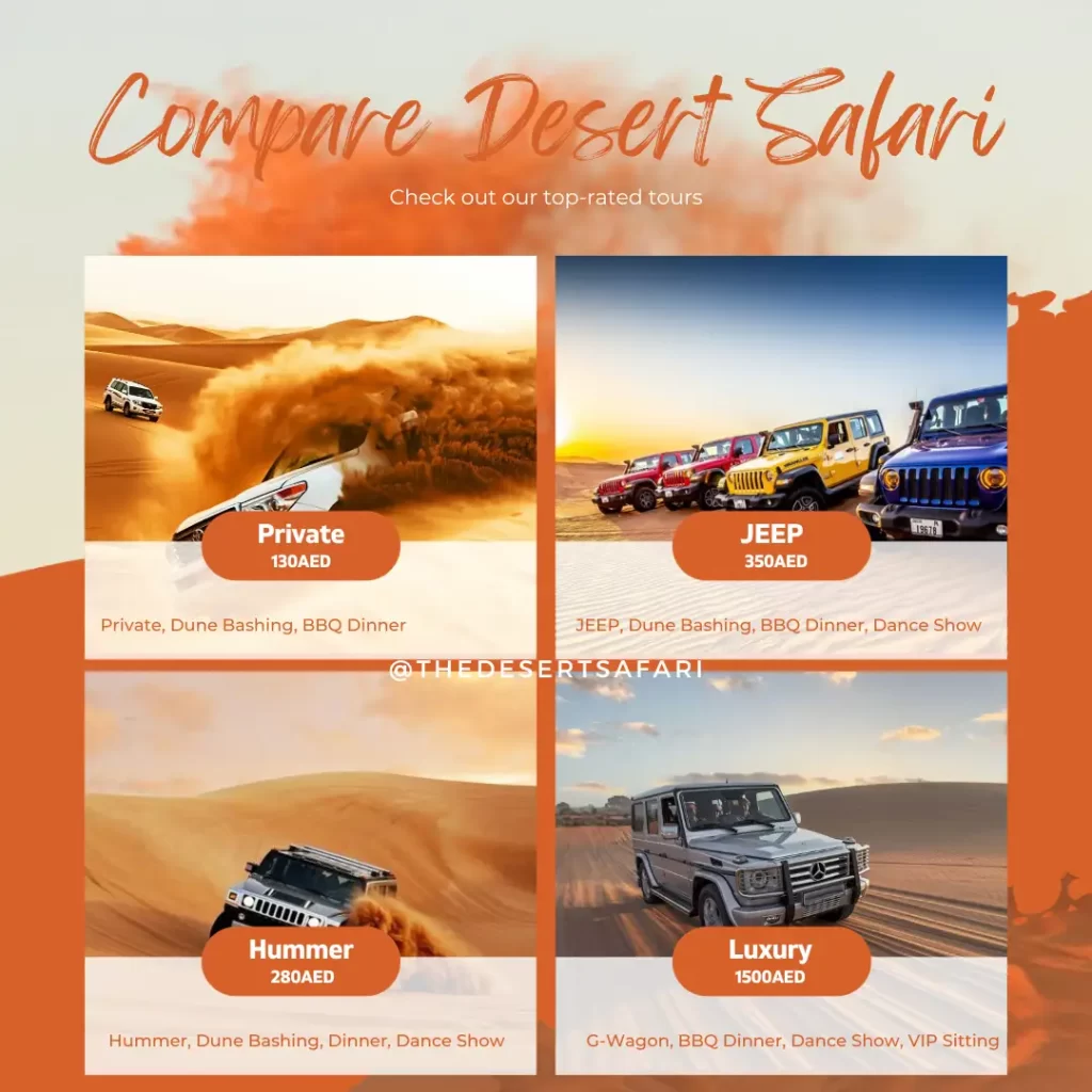 Compare Desert Safari Tours in Dubai